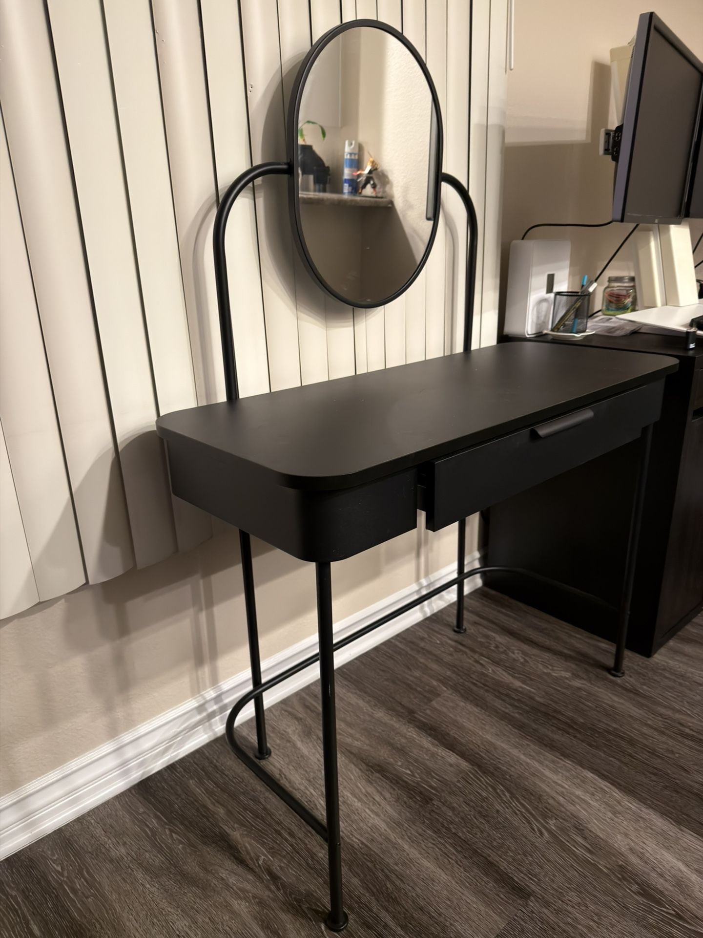 IKEA Vanity / Dressing Table w Mirror – Modern Black