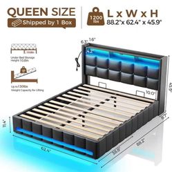 Queen Led Bed New In Box 