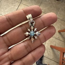 .925 Sterling Silver Bill Wall Leather Silver Cross Pendant 