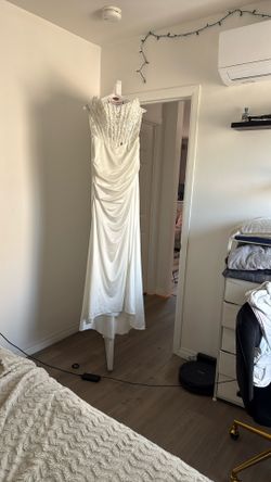 Long Strapless White Dress