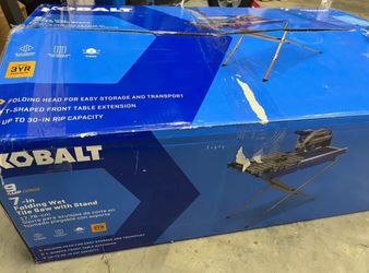 Kobalt Folding Head 9 Amp 7 in Blade Sliding Table Tile Saw with Stand