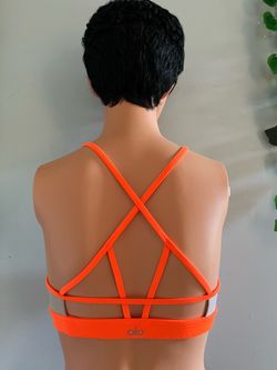 Alo Yoga Sports Bra Orange Strappy Back