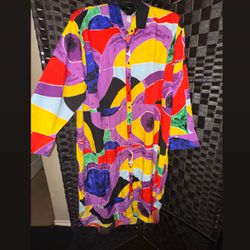 Brand New (Size 3XL) Color Block Maxi Shirt Dress
