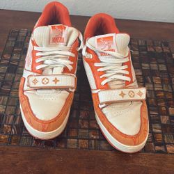 Orange Louis Vuitton Sneakers Size 10.5