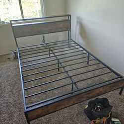 Queen Bed Frame With Side Table