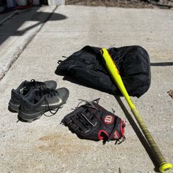 Youth boys Baseball Equipment  Bat Cleats Glove