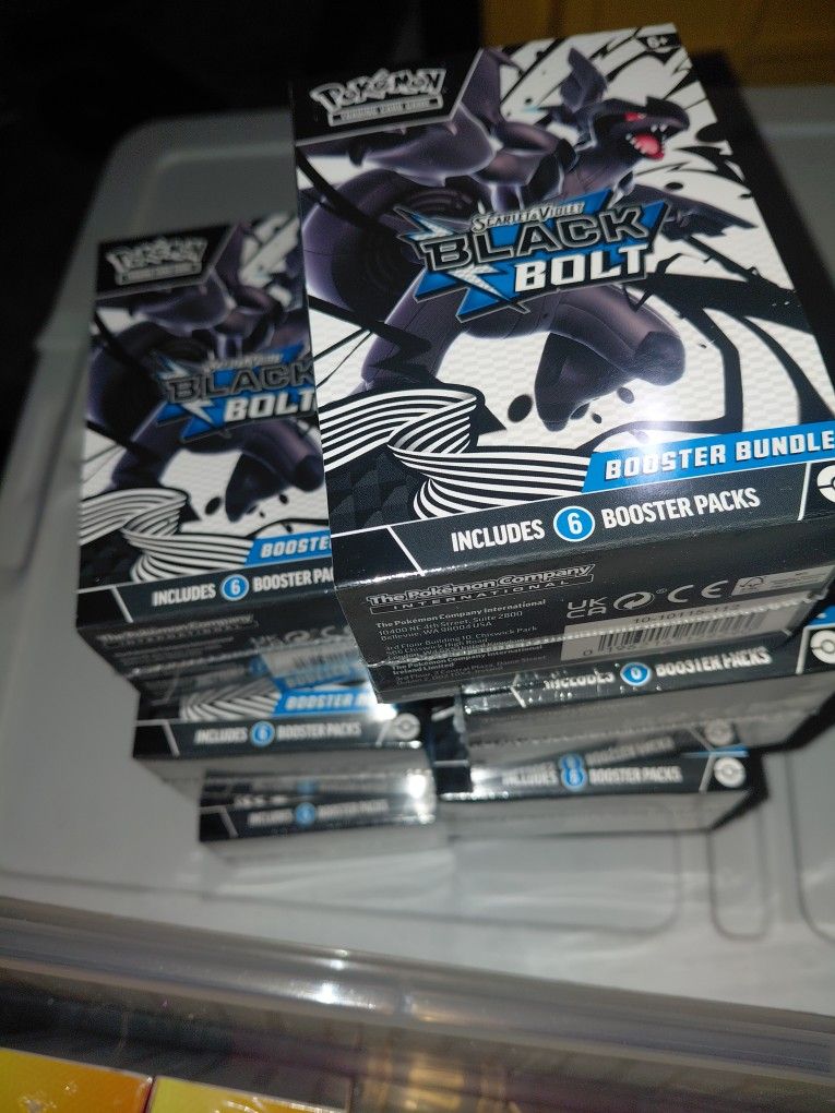 3 Black Bolt Booster Bundles Pokemon New Sealed Tcg