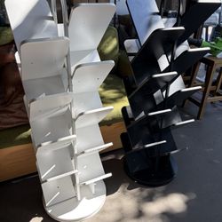 18-Tier Tree Rotating Bookshelf, 360 Degree Spinning Standing Bookcase for Magazines DVDs Books, Corner Bookcase for Living Room Bedroom Studyr ,White