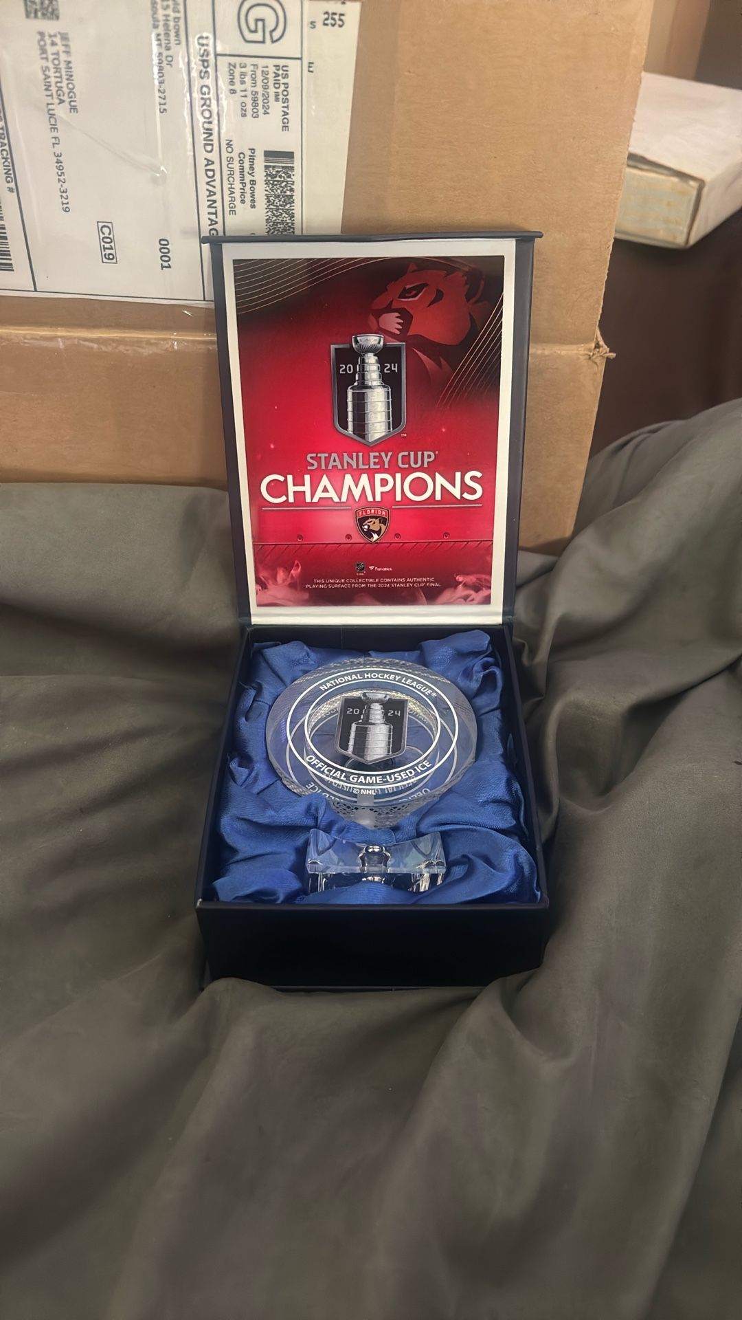 Florida Panthers Stanley Cup Official Game  Used Ice With Coa