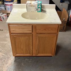30” Bathroom Vanity With Sink And Faucet