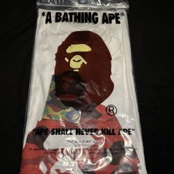 BAPE Color Camo By Bathing Tee Shirt White/red NEXT DAY SHIPPING SIZE M