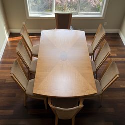 Cortina Italian Flame Cherry and Burl Walnut Dining Set