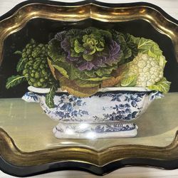 Sherwood Studios Tole Metal Serving Tray 