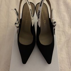 DIOR J’Adior Slingback Pump | Black Technical Fabric | Size 38 D