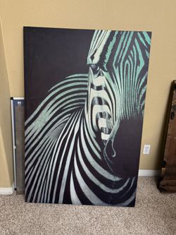 Big Glitter Zebra Painting