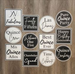 Quince Modern Black and White Photobooth Props