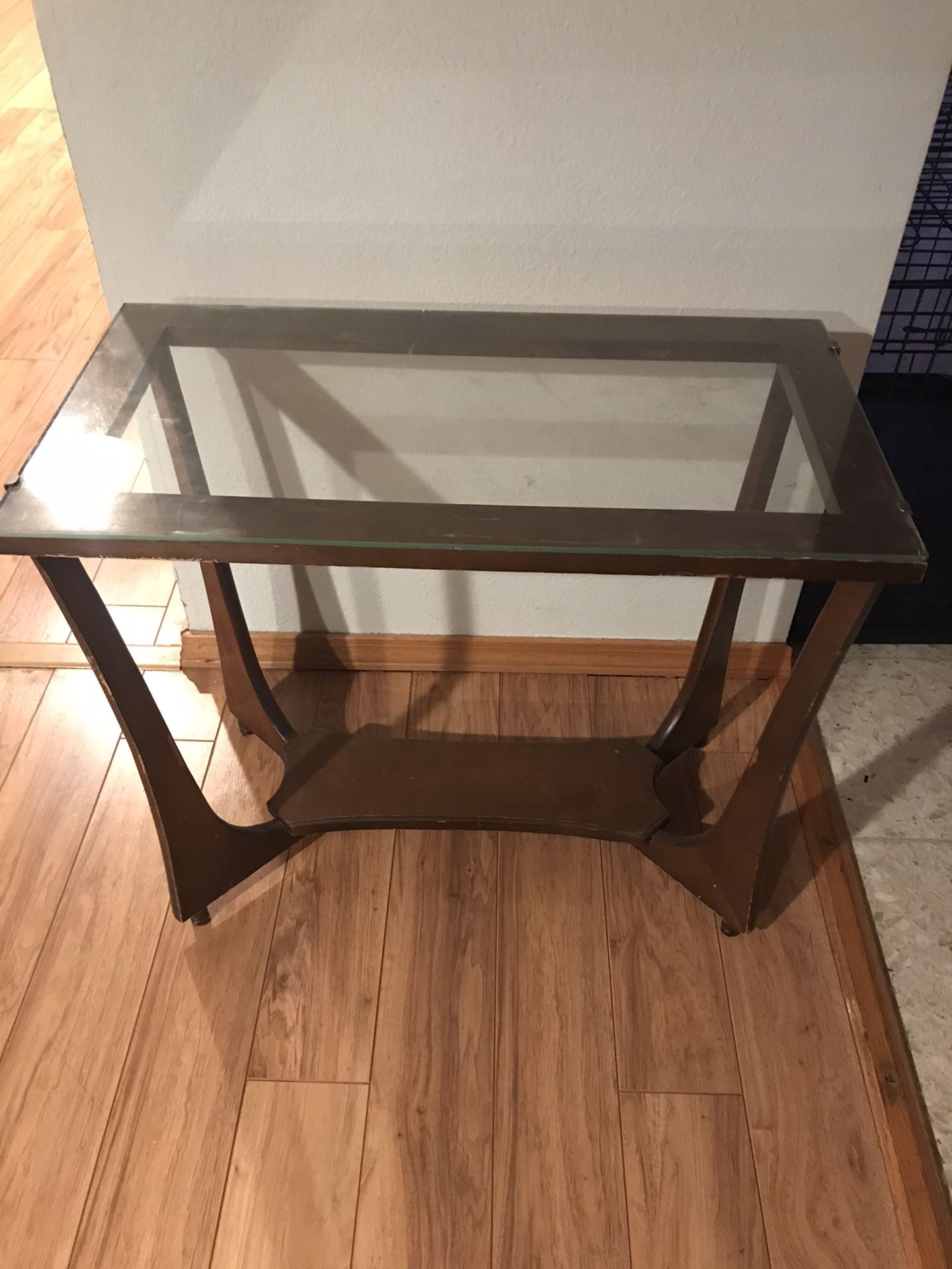 Mid century modern project glass top console or sofa table