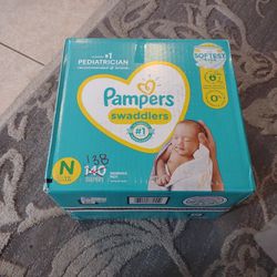 Opened Box Of Pampers Swaddlers Size Newborn