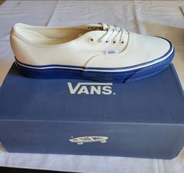 *NEW* Vans Lx Authentic 44 Duck Canvas White Blue Skate Shoes Mens Size 12 w/Box