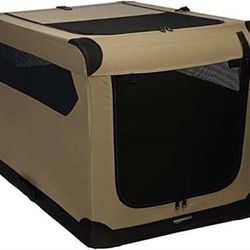 Amazon Basics - Folding Soft Crate for Cat, Dog, Rabbit, 36 Inch, Tan, 35.8"L x 24.0"W x 24.0"H. EXCELLENT CONDITION SET UP BUT NOT USED G 38728 436 