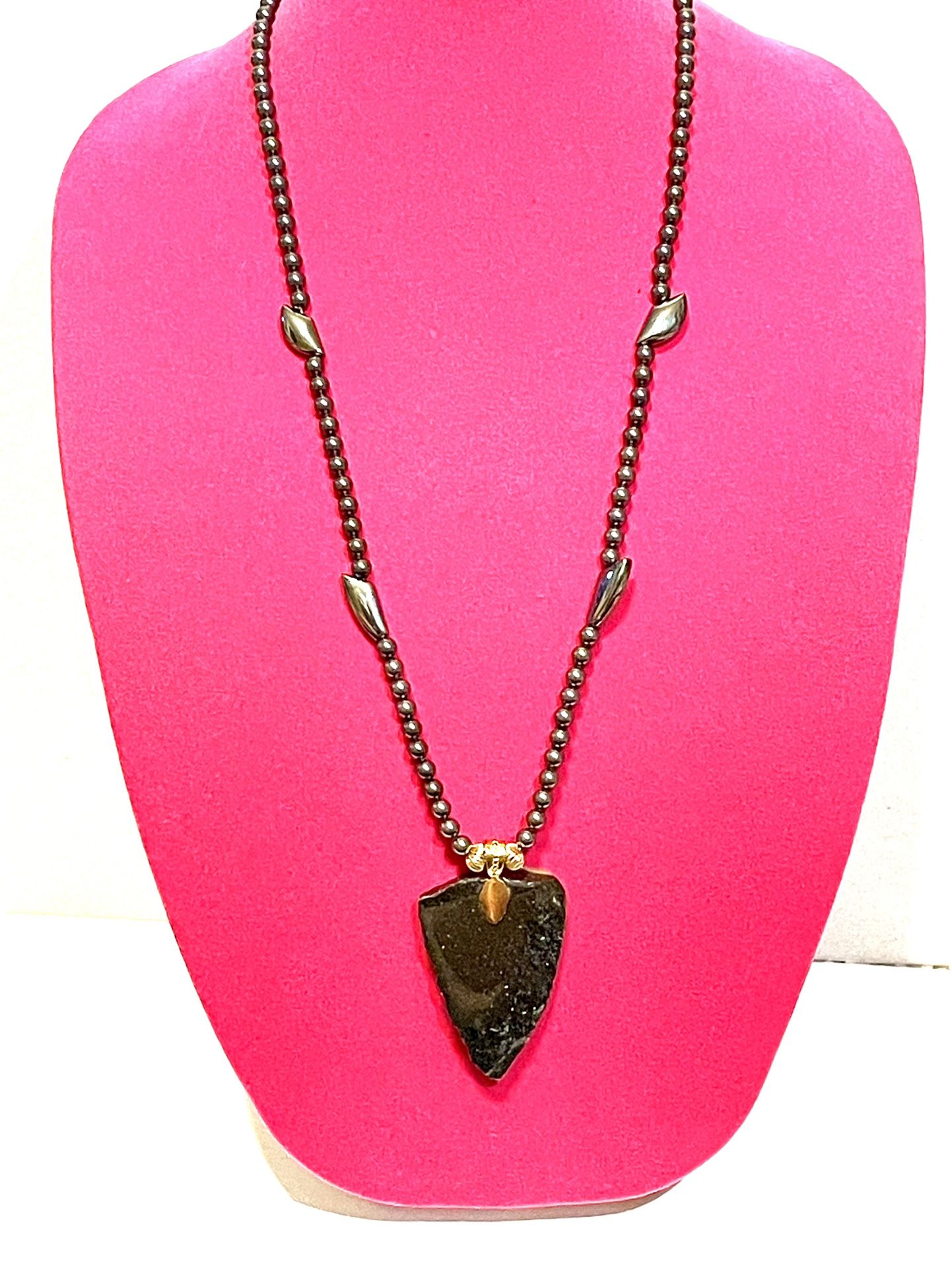 Natural Hematite Pendant Necklace 