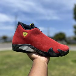 nike air jordan 14 ferrari size 9.5 / 12 deadstock ds brand new og all included 