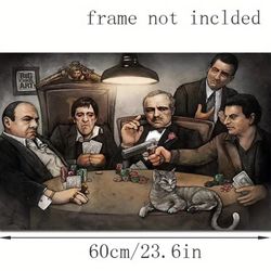 1pc Unframed, Canvas Poster, Modern Art, Gangers Art Print, By Big Chris Art Gangsters Playing Poker Poster,