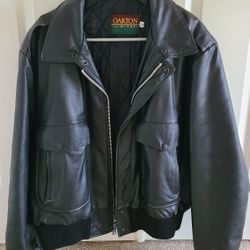Vintage Leather Bomber Jacket XL