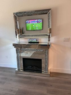 Mirrored Fireplace and Mirror