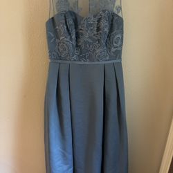 Size 6 Steel Blue Formal Gown ✨WITH POCKETS✨