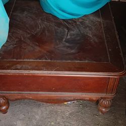 Wood Table With End Table 