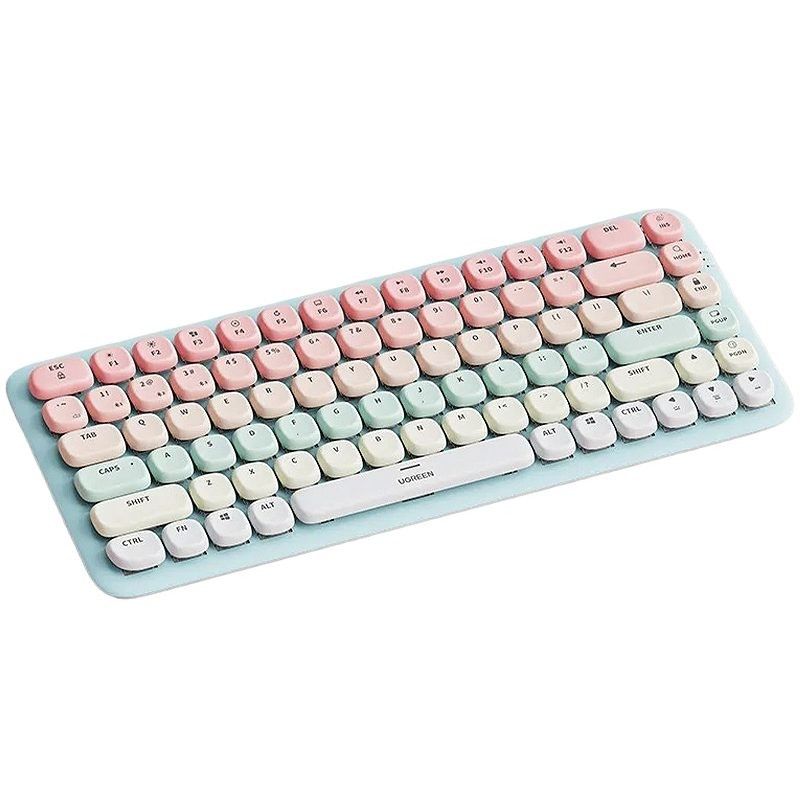 UGreen Fun+ 84 Keys Wireless bluetooth Mechanical Gaming Keyboard with White Backlight Tea Switches Thin Dual Mode Office Mechanical Keyboard