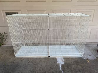 Large bird cage with pressboard stand