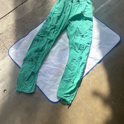 TEAL BUNGE PANTS XL OVERSIZED