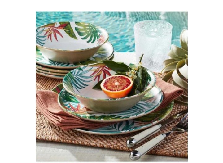 Melamine Plates Outdoor Bamboo Plates Melamine 18 Piece Bamboo