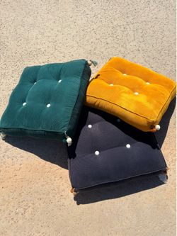 3 Large corduroy floor pillows