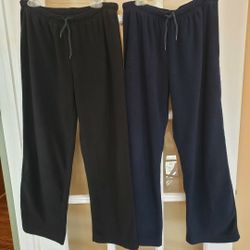 2 Pair- Black & Navy Fleece Sweatpants/Loungewear  by Fitness Gear Size: YL