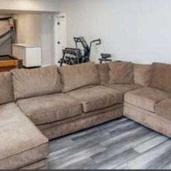 Full Large Sectional Couch - Brown