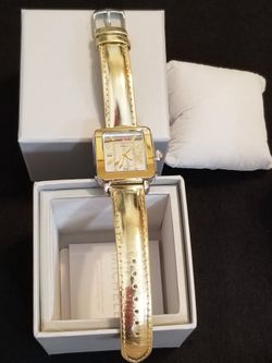 Michele Watch Deco Sport High Shine Two Tone and Gold Leather