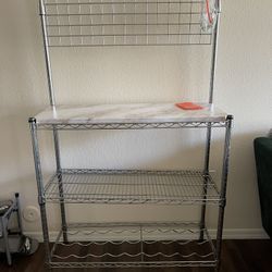 Bakers Rack With Wine Shelf 
