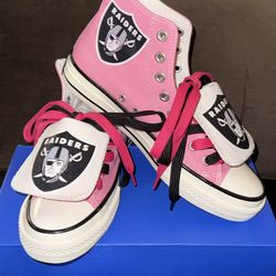 OL SCHOOL SPORTS HIGH TOP CANVAS ( PINK ) RAIDERS EDITION