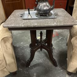 Antique Marble Top Side Table