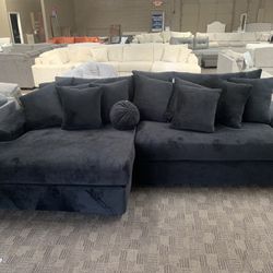 Big Soft Black Sectional