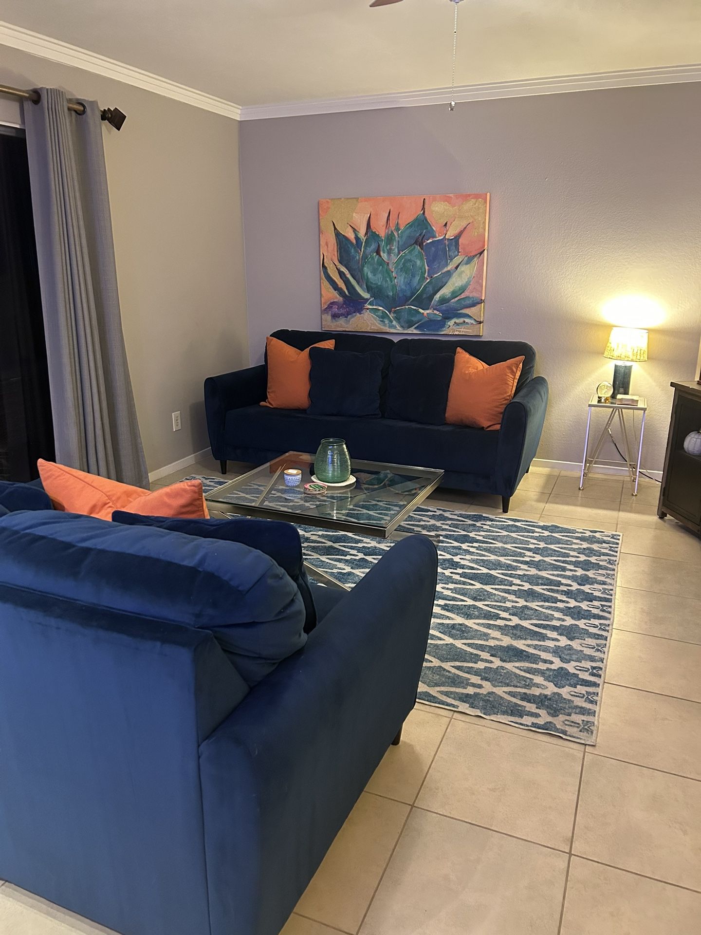 Navy Sofa And Loveseat