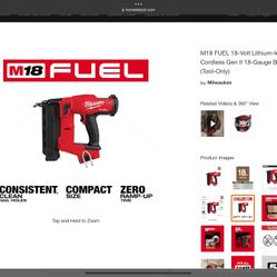 M18 Fuel 18G  Brad Nailer 
