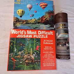 3 Jigsaw Puzzles All For 1 Price (One 529 Piece 2 Sided Puzzle & Two 1000 Piece Puzzles) No Missing Pieces