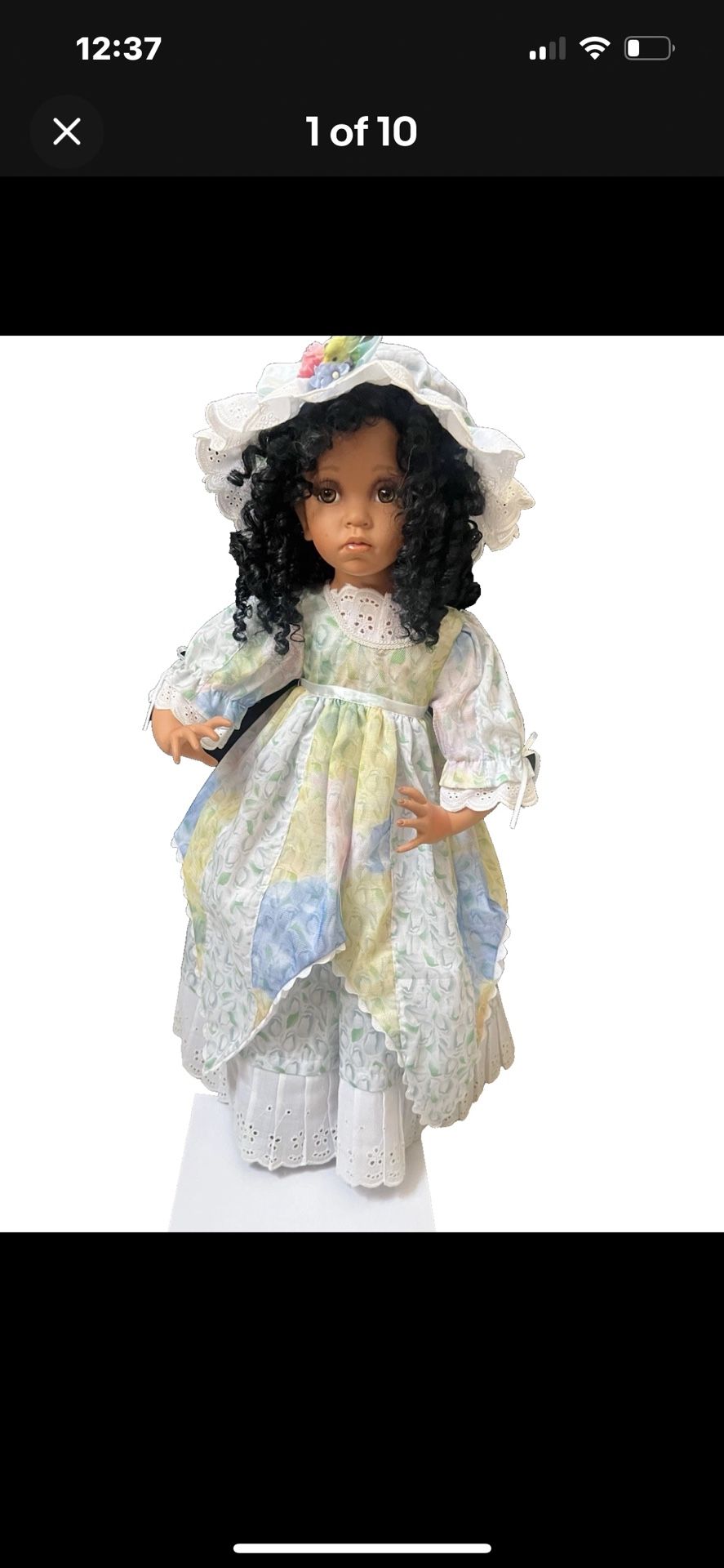 Vtg  Paradise Galleries Donna Rubert Porcelain 24'' African American Doll Kaylee