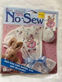 Daisy Kingdom Mini No-Sew Fabric Applique Ballerina Bunny