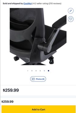 Office Chair - Breathable Mesh Adjustable Desk Chair with Flip-up Arms - Black