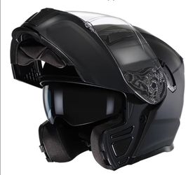 Men Flip Up Full Face Helmet Dual Visor with Internal Sunshield DOT Approved XXL